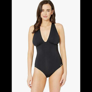 NWT Michael Kors‎ Convertible Deep V One-Piece Black Size 8